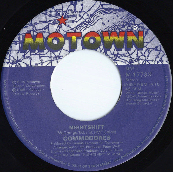 Commodores - Nightshift / I Keep Running - 1985