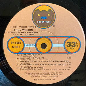 Tony Wilson (3) - I Like Your Style