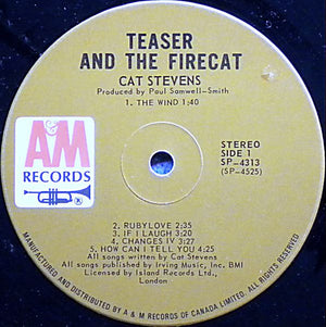 Cat Stevens - Teaser And The Firecat - 1971