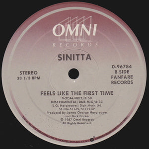 Sinitta - Feels Like The First Time - 1987
