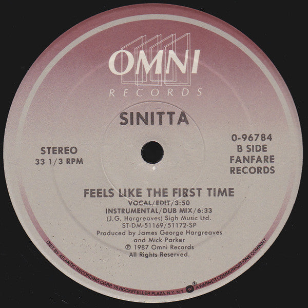 Sinitta - Feels Like The First Time - 1987