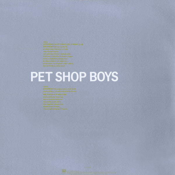 Pet Shop Boys - Opportunities (Let's Make Lots Of Money) - 1986