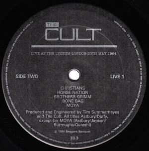 Cult, The - Live At The Lyceum - London - 20th May 1984 - 1986