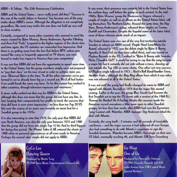 Various - ABBA - A Tribute: The 25th Anniversary Celebration (CD) - 1999