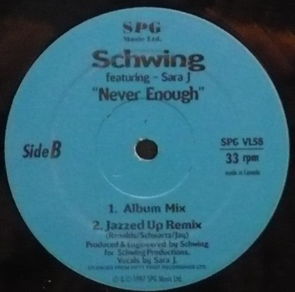 Schwing Featuring Sara Jay - Never Enough - 1997