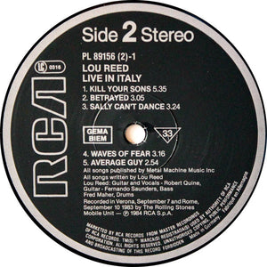 Lou Reed - Live In Italy - 1984