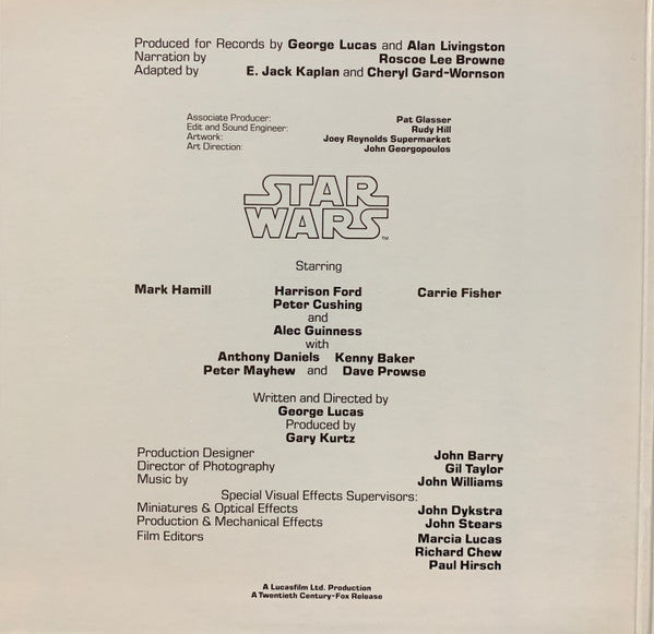 Original Star Wars Cast, The With Narration By Roscoe Lee Brown - The Story Of Star Wars - 1977
