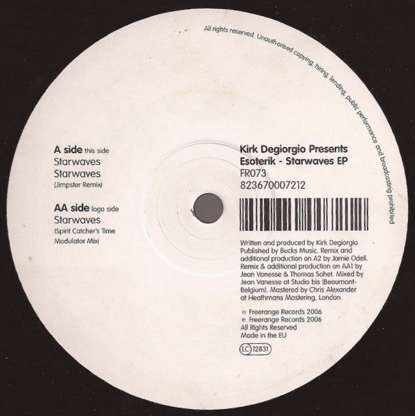 Kirk DeGiorgio Presents Esoterik - Starwaves EP - 2006