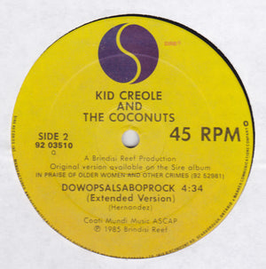Kid Creole And The Coconuts - Endicott - 1985