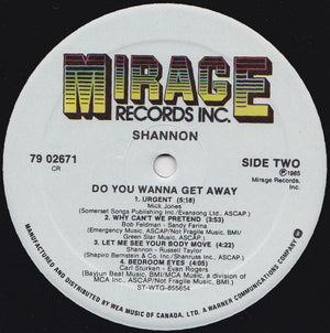 Shannon - Do You Wanna Get Away - 1985
