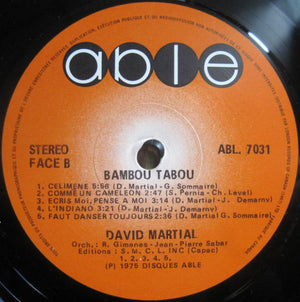 David Martial - Bambou Tabou - 1975