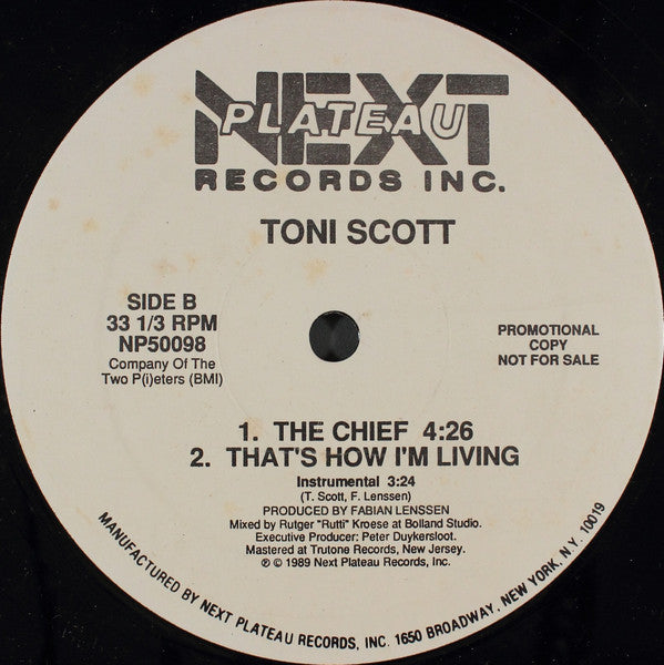 Tony Scott - That's How I'm Living / The Chief - 1989