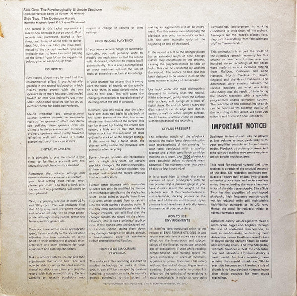 No Artist - Environments (New Concepts In Stereo Sound - Disc 1) - 1970