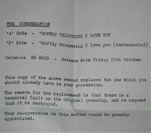 Congregation (2) - Softly Whispering I Love You