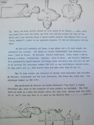 Split Enz - My Mistake C/W Crosswords