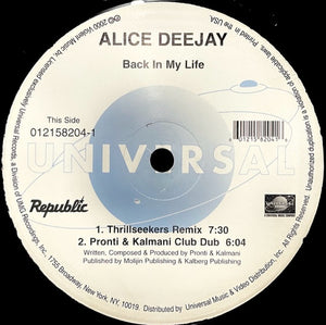 Alice Deejay - Back In My Life - 2000