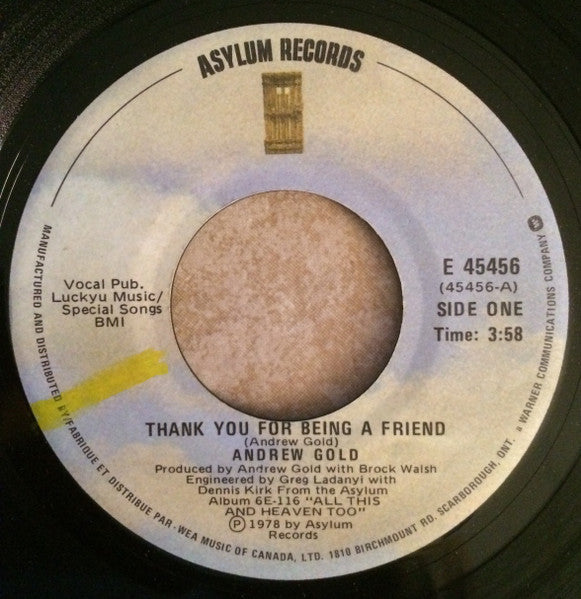 Andrew Gold - Thank You For Being A Friend