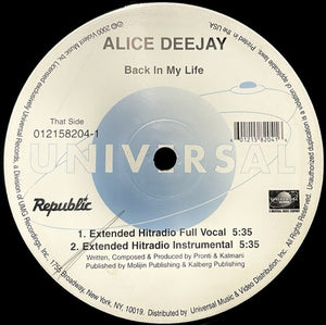 Alice Deejay - Back In My Life - 2000