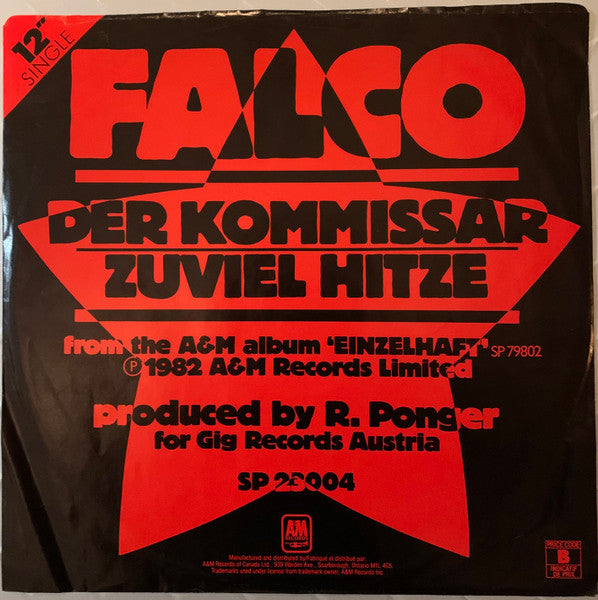 Falco - Der Kommissar / Zuviel Hitze - 1982