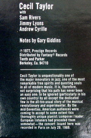 Cecil Taylor - The Great Concert Of Cecil Taylor