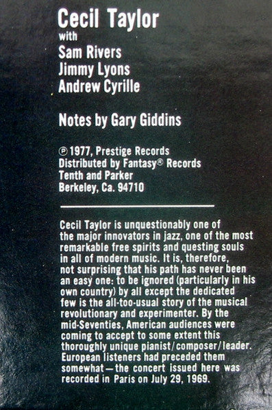 Cecil Taylor - The Great Concert Of Cecil Taylor