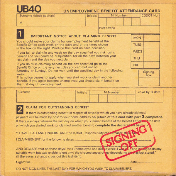 UB40 - Signing Off - 1980