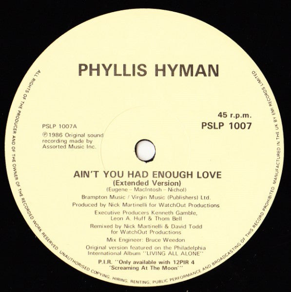 Phyllis Hyman - Ain't You Had Enough Love