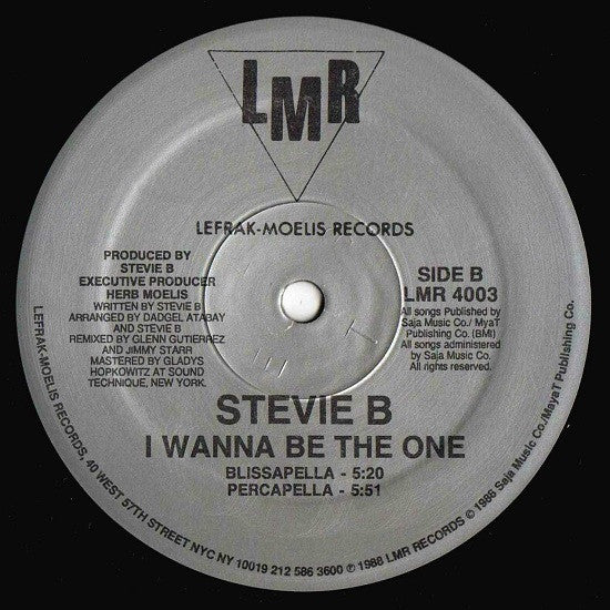 Stevie B - I Wanna Be The One Vinyl Record