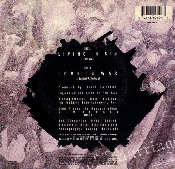Bon Jovi - Living In Sin - 1988