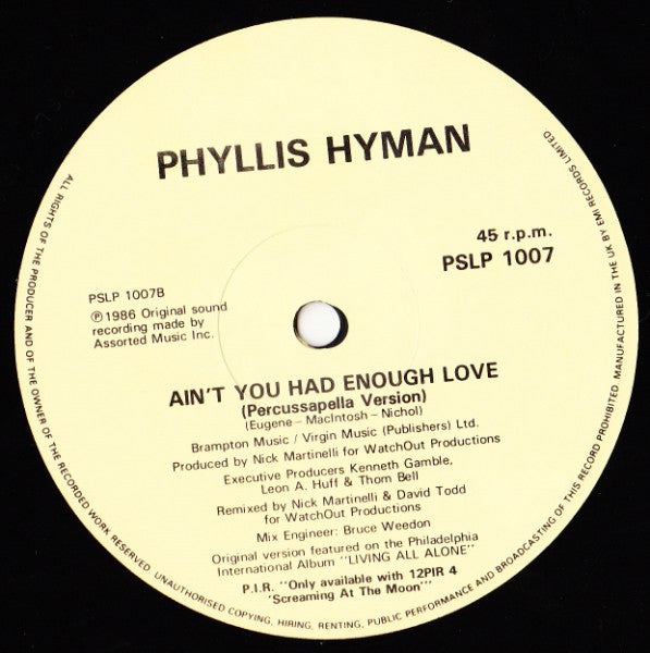 Phyllis Hyman - Ain't You Had Enough Love