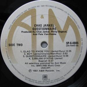 Chas Jankel - Questionnaire - 1981