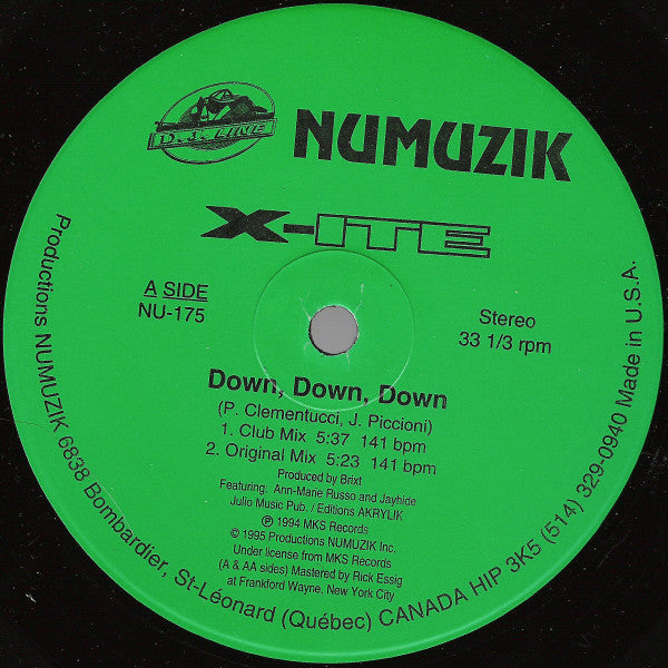 X-ITE (2) - Down, Down, Down / Love Is All Around