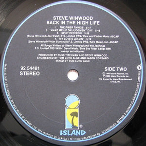 Steve Winwood - Back In The High Life - 1986