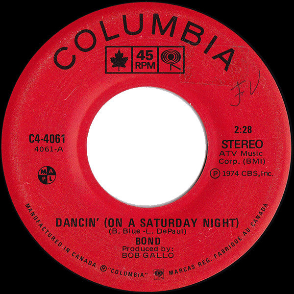 Bond - Dancin' (On A Saturday Night) - 1975