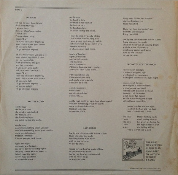 Max Webster - High Class In Borrowed Shoes -