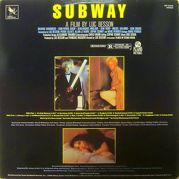 Eric Serra - Subway (Original Motion Picture Soundtrack) - 1985