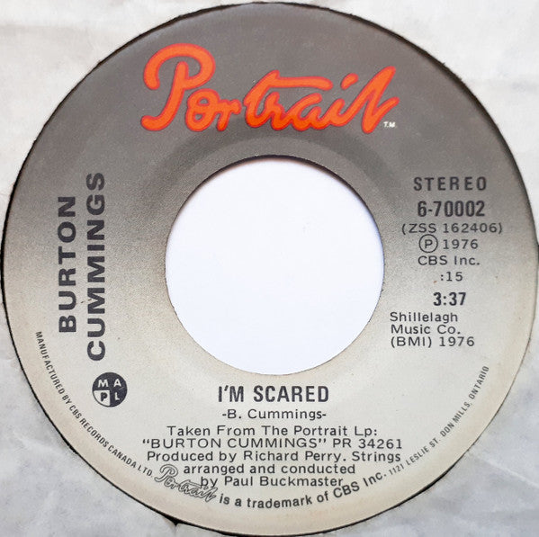 Burton Cummings - I'm Scared - 1976