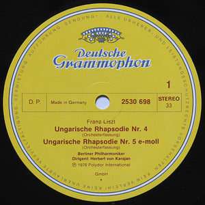 Franz Liszt, Berliner Philharmoniker ∙ Herbert von Karajan - Ungarische Rhapsodien Nr.4 U. 5 = Hungarian Rhapsodies / Tasso: Lamento E Trionfo - 1977