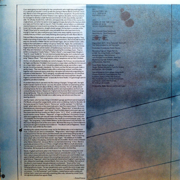 Pete Christlieb / Warne Marsh Quintet - Apogee - 1978