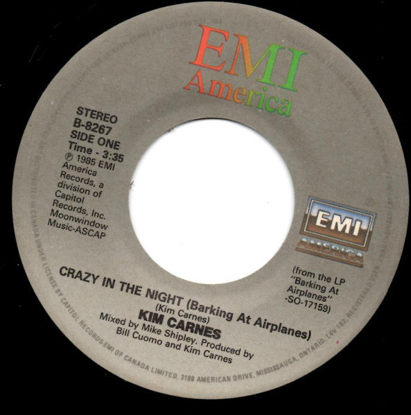 Kim Carnes - Crazy In The Night (Barking At Airplanes) - 1985