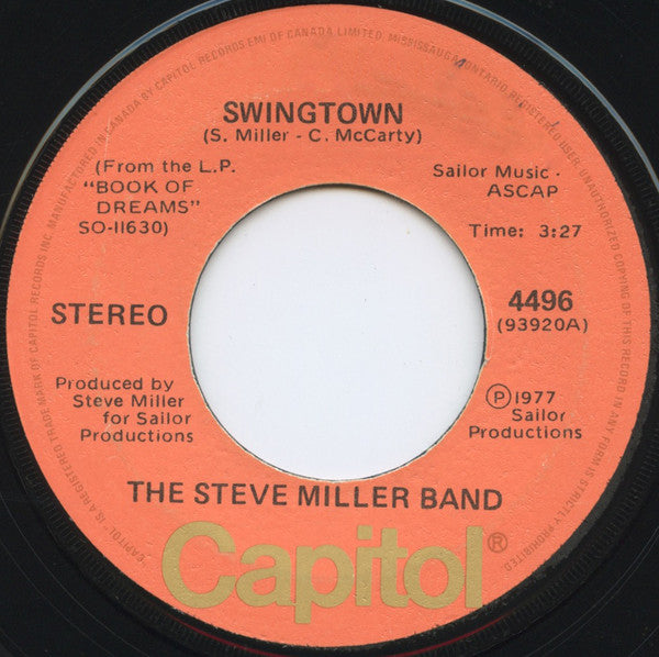 Steve Miller Band - Swingtown - 1977