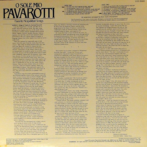 Luciano Pavarotti - O Sole Mio Favorite Neapolitan Songs - 1979