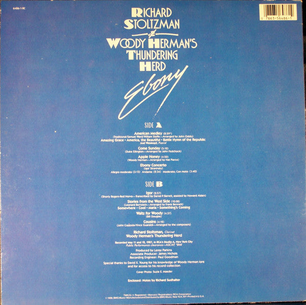 Richard Stoltzman & Woody Herman And The Thundering Herd - Ebony - 1988