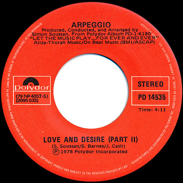 Arpeggio (2) - Love And Desire (Part I) / Love And Desire (Part II)