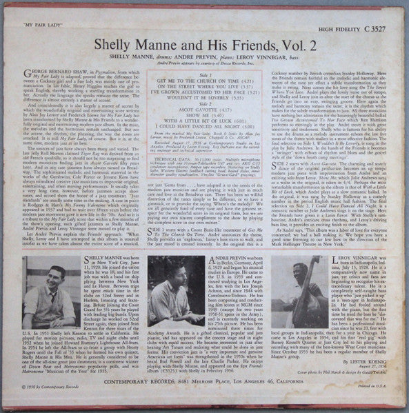 Shelly Manne & His Friends - Modern Jazz Performances Of Songs From My Fair Lady