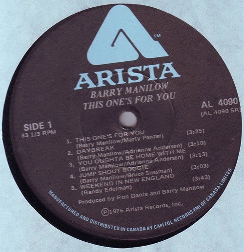 Barry Manilow - This One's For You - 1976