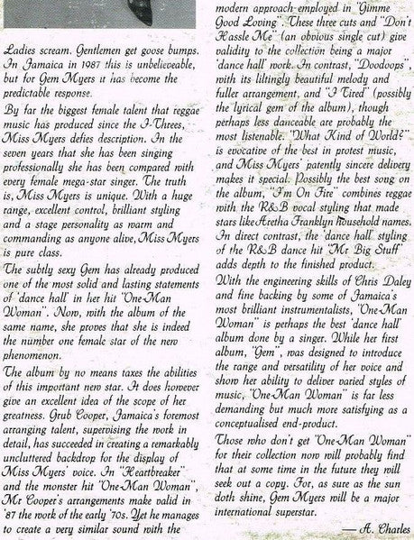 Gem Myers - One-Man Woman