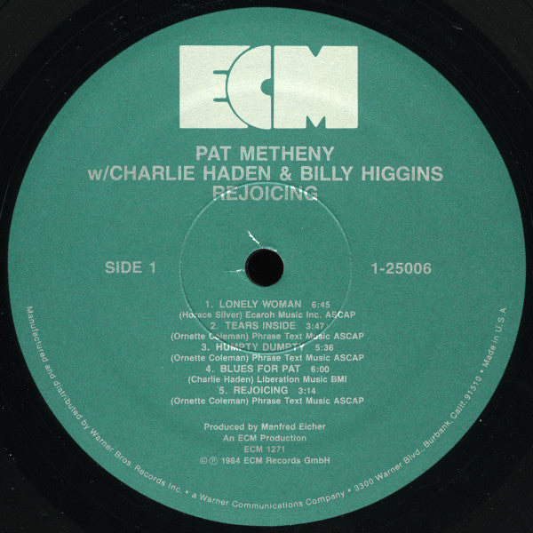 Pat Metheny W/ Charlie Haden & Billy Higgins - Rejoicing - 1984
