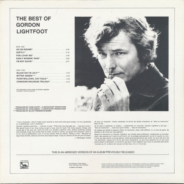 Gordon Lightfoot - The Best Of Gordon Lightfoot - 1980
