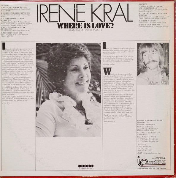 Irene Kral - Where Is Love?